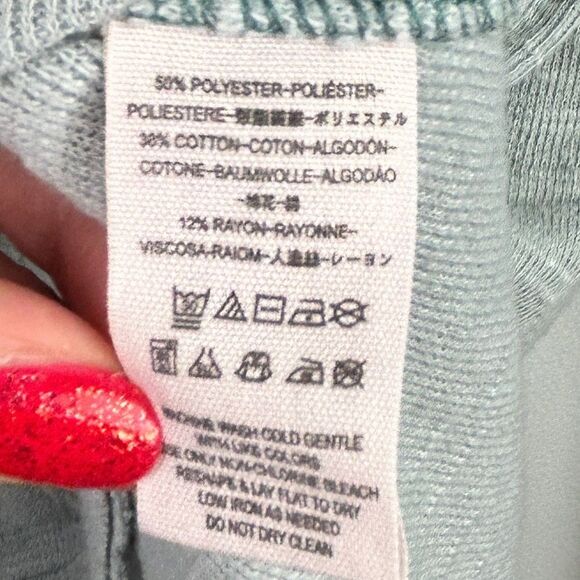 We the Free People Split Back Turtleneck Funnel Neck Split Back Tunic Top Blue M - Picture 14 of 15